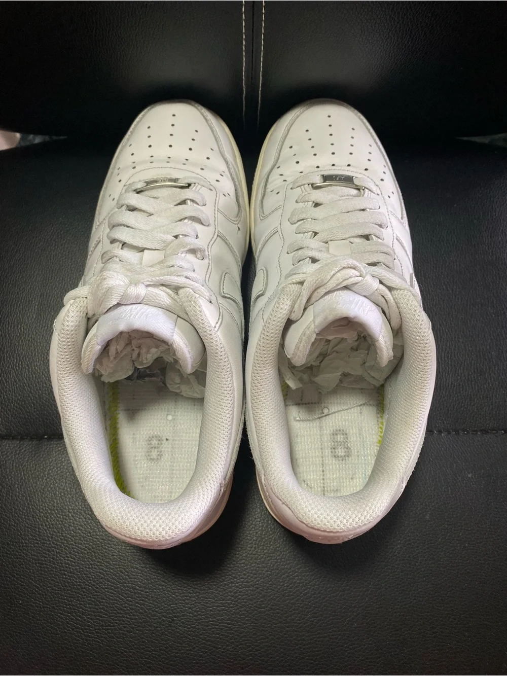 Men’s Nike Air Force 1 Low-Top Leather Sneakers Classic White Size 8